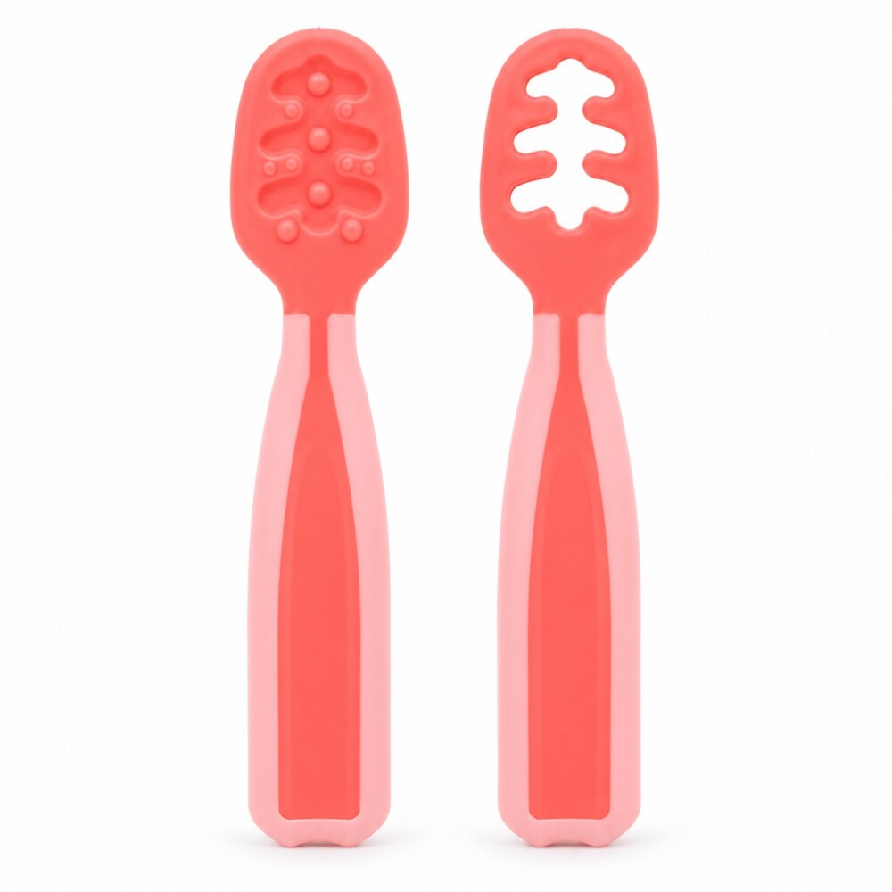 Set cubiertos BLW BUBA rosa pastel