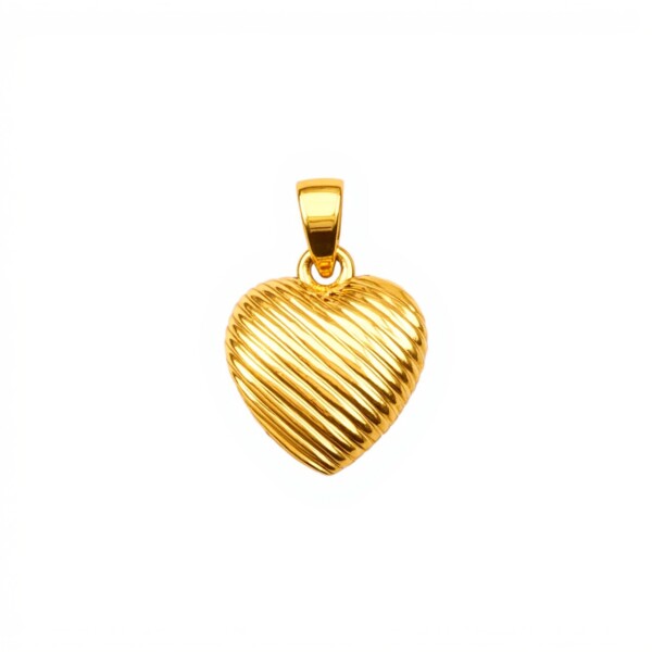 Dije Corazón-Estriado -Oro bajo-Sin Piedra-CP8566 sinpiedra
