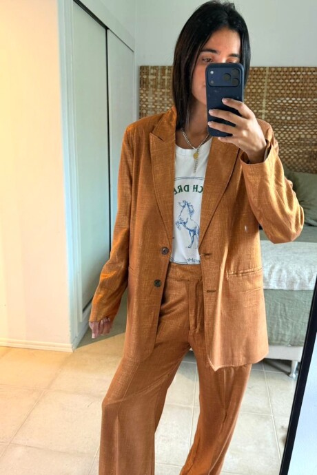 Blazer Sastre Lurex Terracota