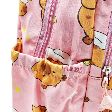 Mochila Infantil Niño Capibara Carpincho Escolar 40cm Rosada