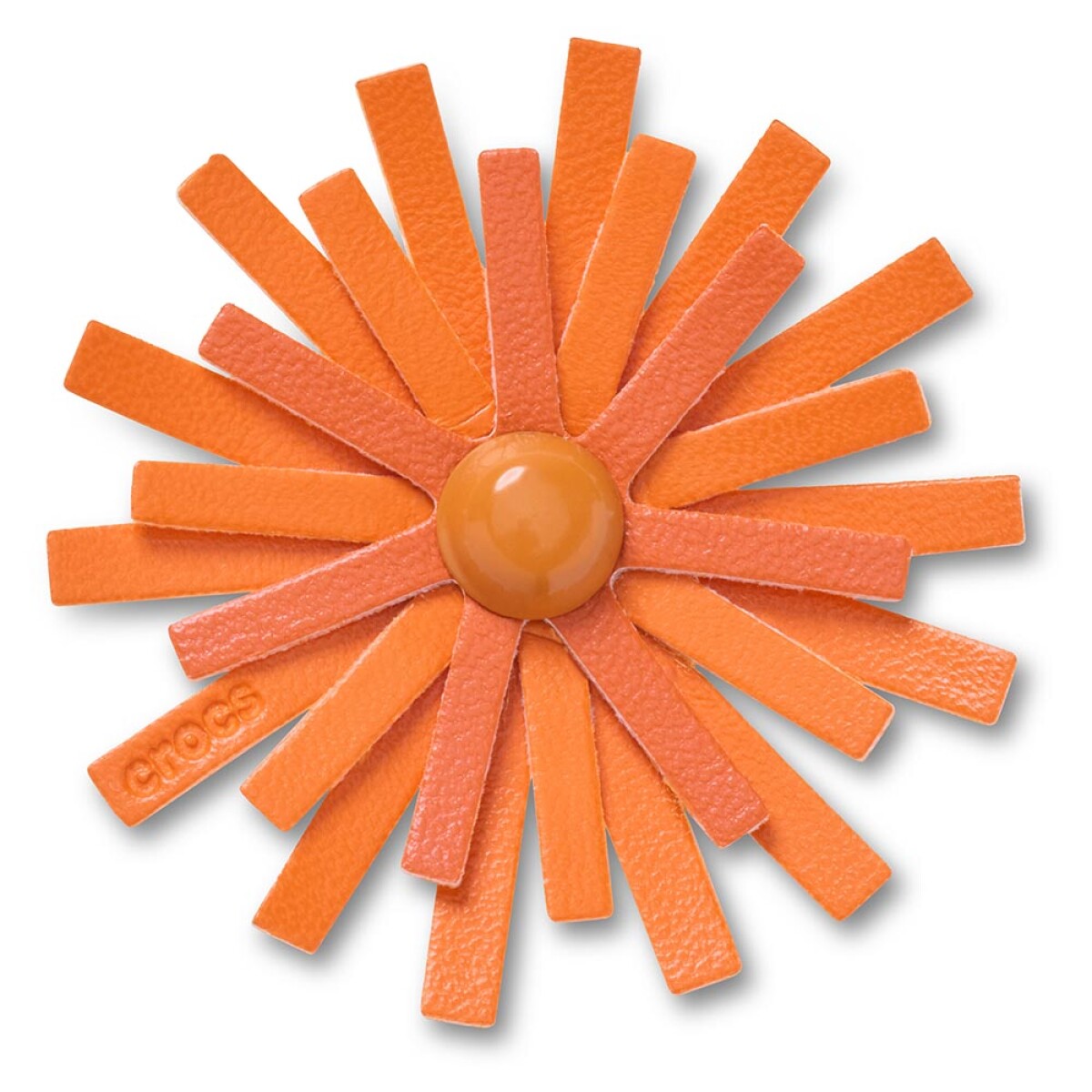 Jibbitz Faux Leather Orange Flower 