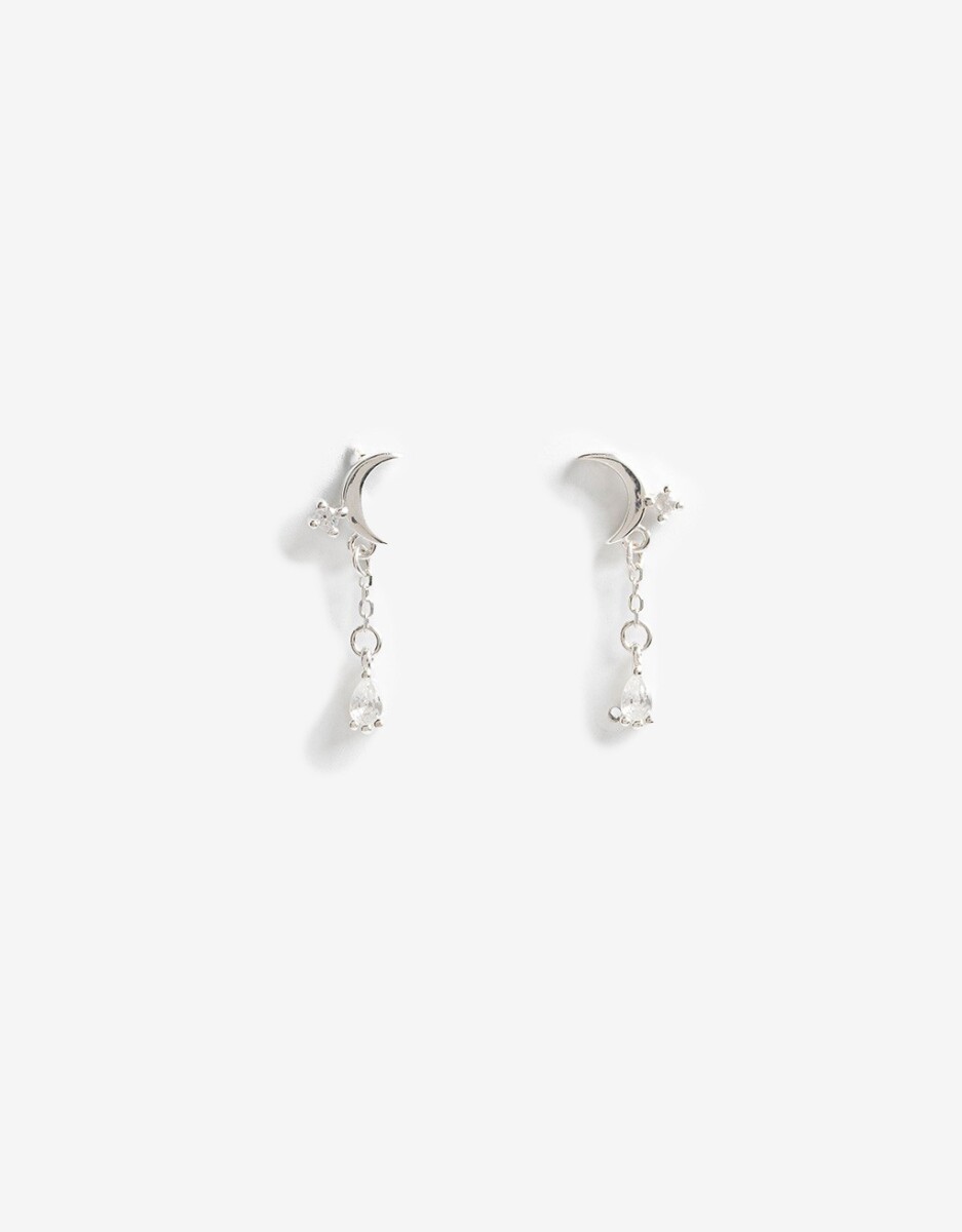 Aros Cortos Plata 925 Y Cubic 