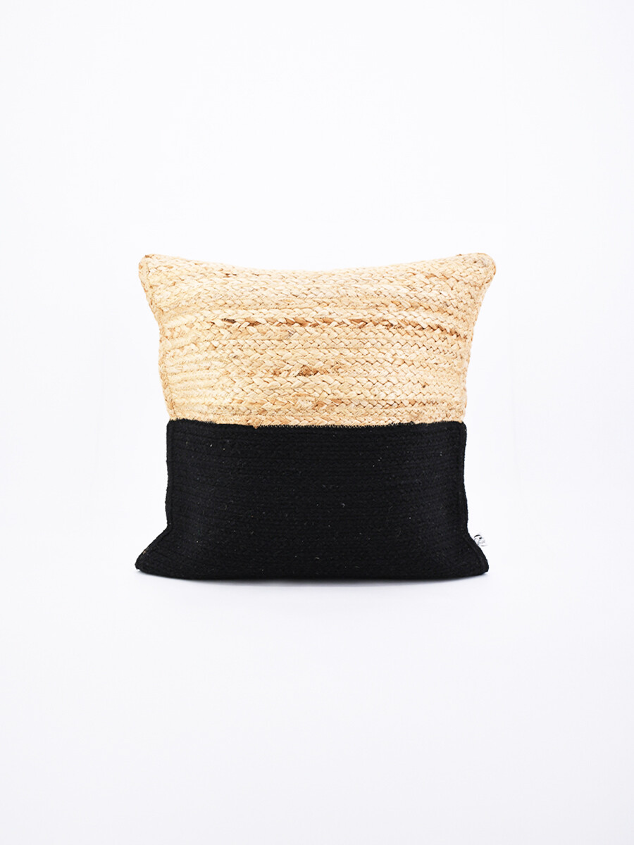 FUNDA DE ALMOHADON YUTE - NEGRO 
