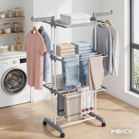 Tendedero Vertical Varillas Acero Plegable De 3 Niveles Tender Ropa Lavadero Metal De Pie 54x68x168 Cm Gris Tendedero Vertical Varillas Acero Plegable De 3 Niveles Tender Ropa Lavadero Metal De Pie 54x68x168 Cm Gris