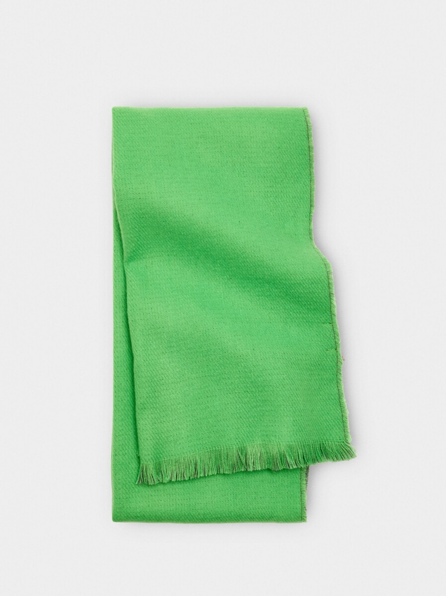 Bufanda Reversible Con Flecos - verde 