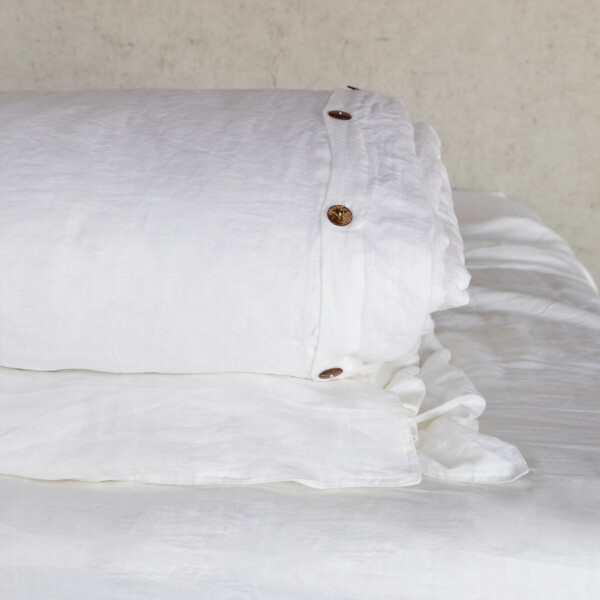 FUNDA DE DUVET FRENCH FLAX LINEN Blanco - SUPER KING