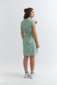 Vestido corto con lazo VERDE OLIVA