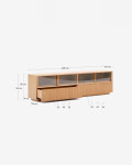 Mueble TV Helvine 4 puertas y 2 cajones chapa de roble y cristal templado 200x54cm FSC 100% Mueble TV Helvine 4 puertas y 2 cajones chapa de roble y cristal templado 200x54cm FSC 100%