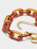 Collar De Eslabones Efecto Carey marron