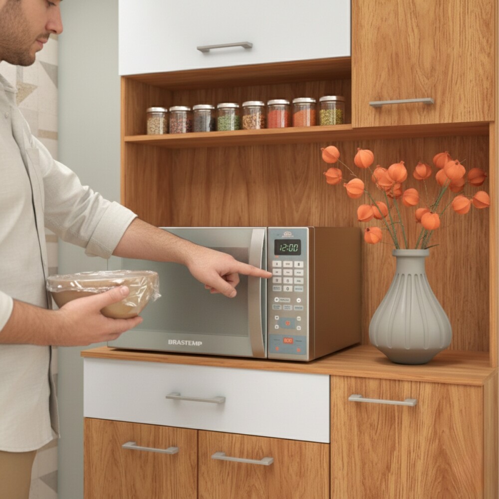 Detalle nicho microondas y especias