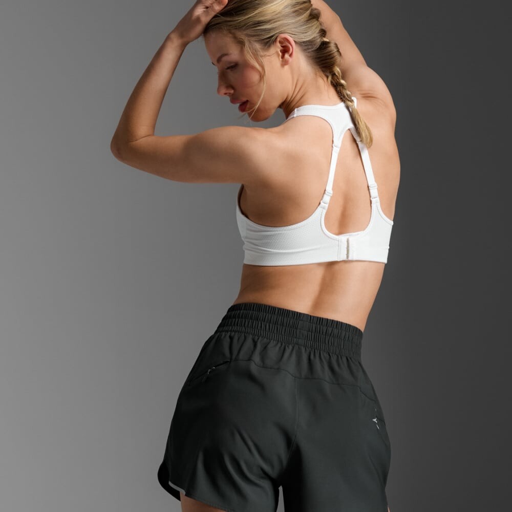 Bra Running Aero Mesh Medium Impact Mujer White/silver Reflective