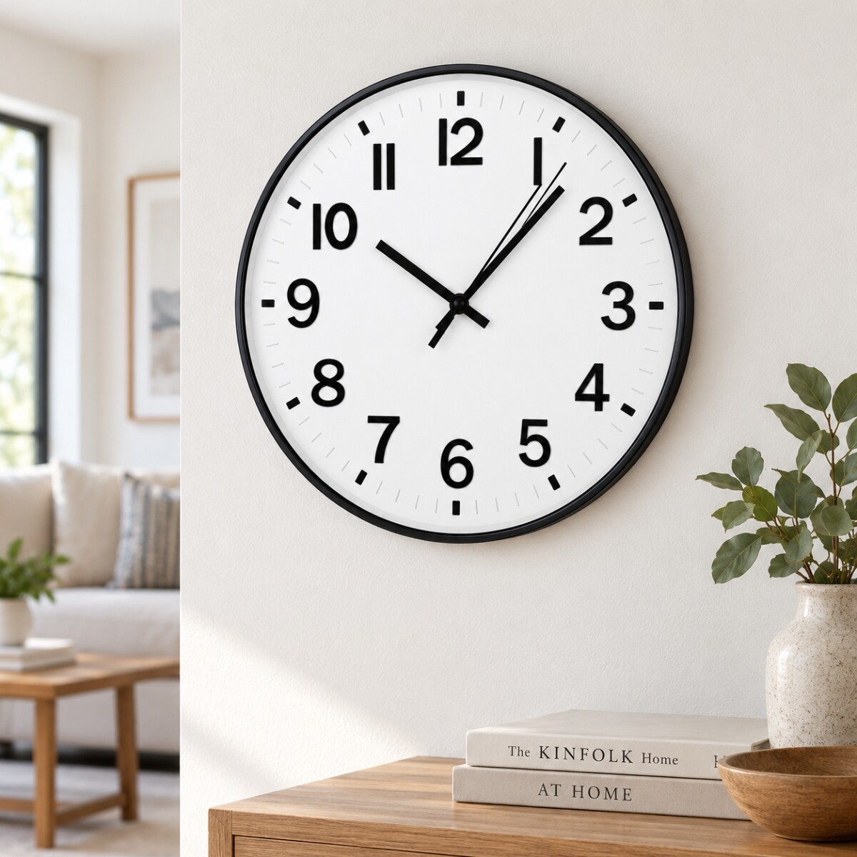 RELOJ DE PARED A PILA ANALOGICO Negro