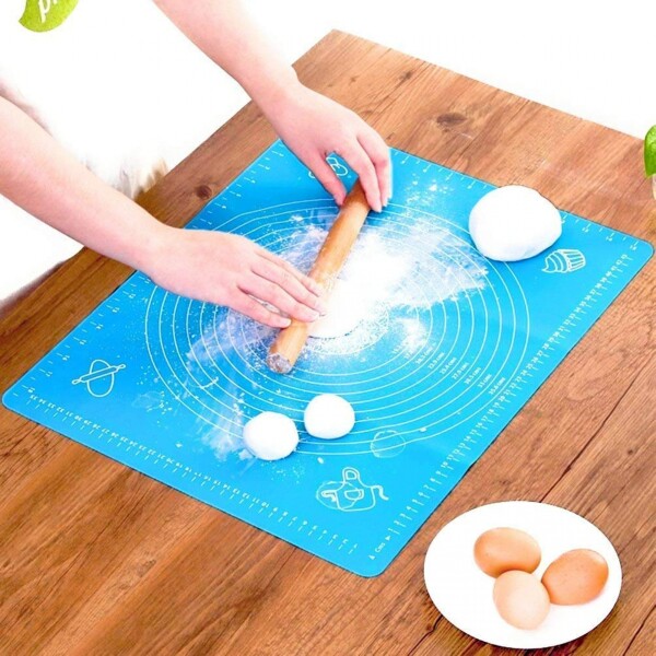 Alfombra De Silicona Para Repostería Pasteleria Con Medidas Color Variante Celeste