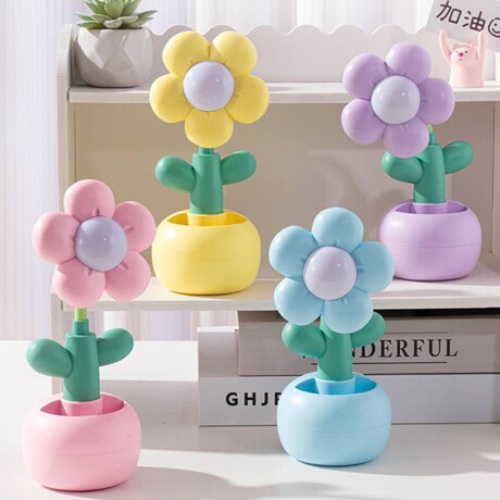 Lámpara de escritorio flor base redonda – diseño infantil Amarillo