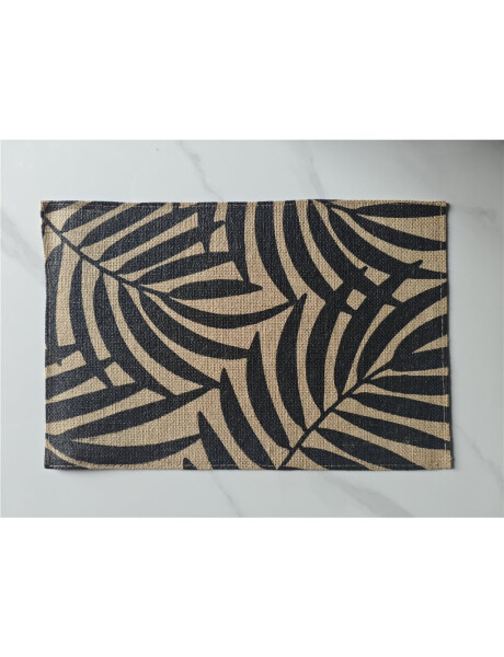 INDIVIDIUAL YUTE HOJAS 45x30CM NATURAL/NEGRO INDIVIDIUAL YUTE HOJAS 45x30CM NATURAL/NEGRO