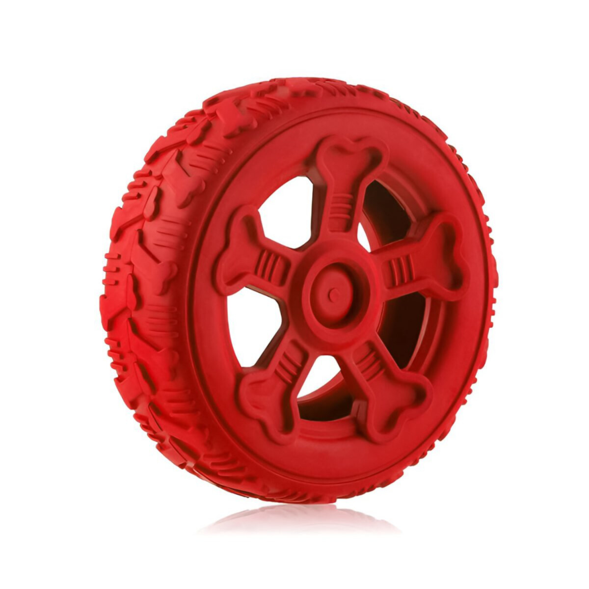 Juguete Perro Rueda Masticable Mordillo Mordedor Dental - Variante Color Rojo 
