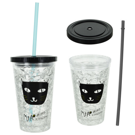 VASO ACRILICO P/FREEZER C/SORBITO GATO MIAO KINGDOM 15.5X10 450ML 22808 Q48 VASO ACRILICO P/FREEZER C/SORBITO GATO MIAO KINGDOM 15.5X10 450ML 22808 Q48