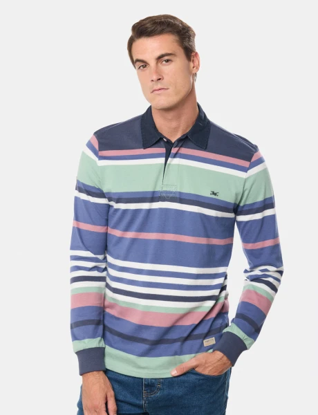 REMERA RAYADA Azul