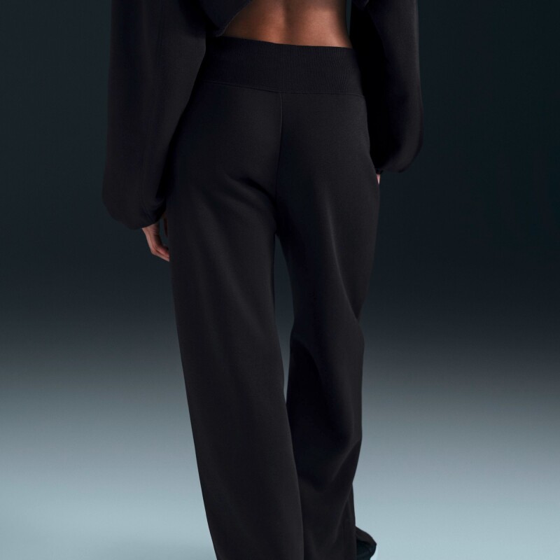 Pantalón Largo Nike Sportswear Phnx Fleece Hr Wide de Mujer Negro