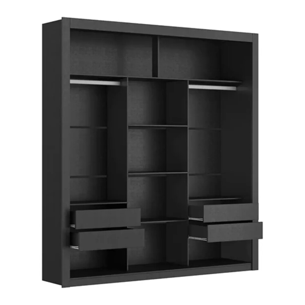 ROPERO VESTIDOR GUARDARROPA ARMARIO PLACARD CLOSET SIN PUERTAS NEGRO