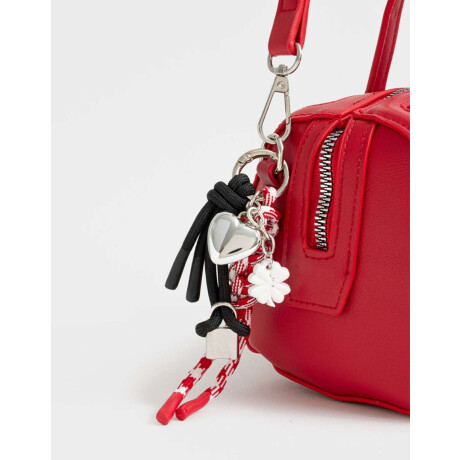 Cartera Bowling Con Charm Rojo Medio