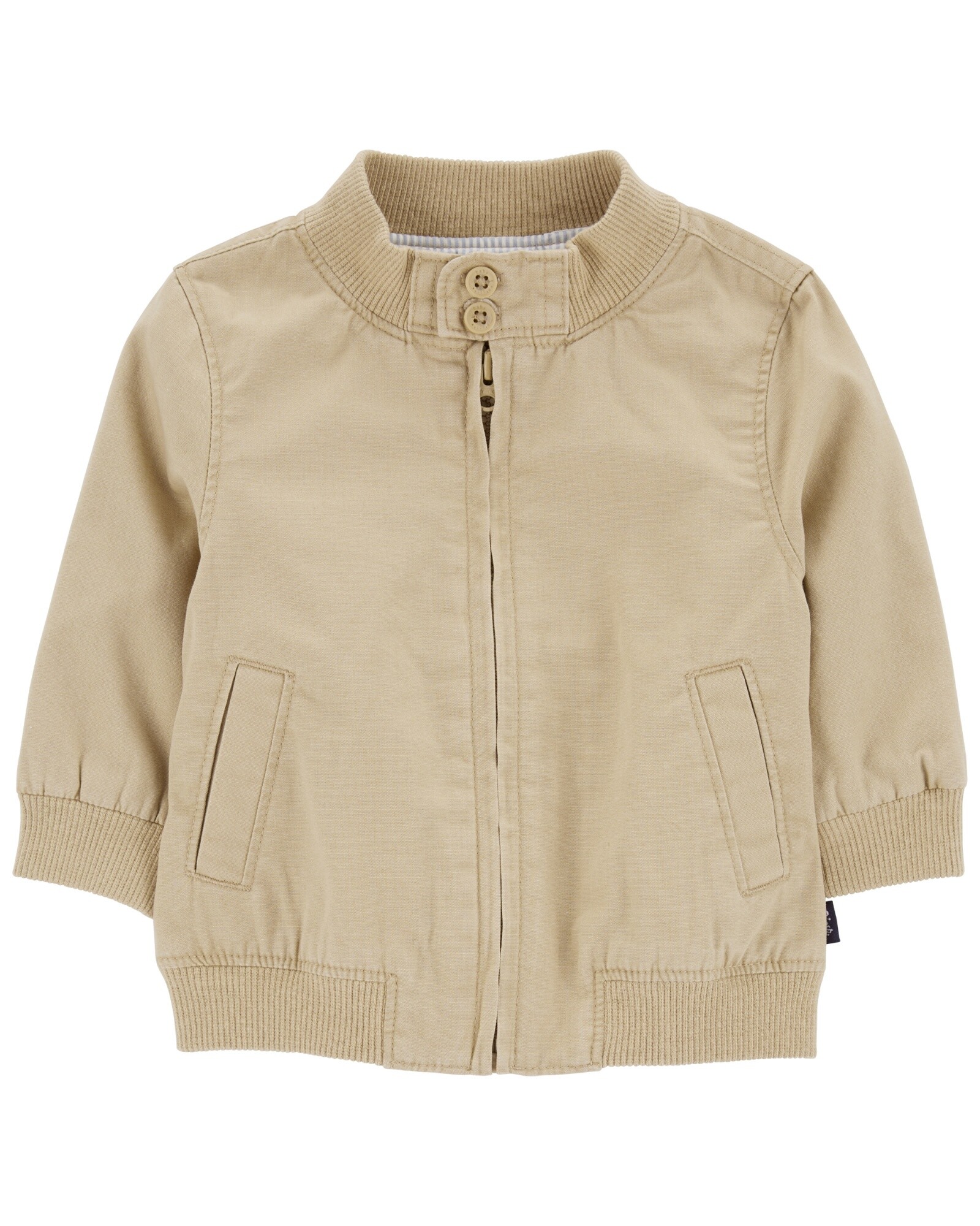 Campera bomber de lona, khaki Sin color