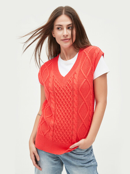 CHALECO FELINA ROJO