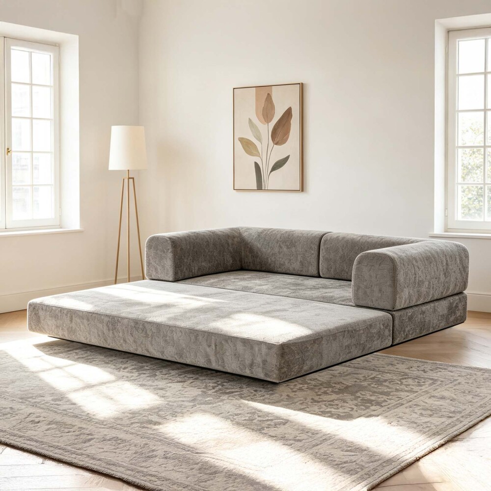 SOFÁ CAMA ESPUMA NATURAL-BEIGE NUBE BEIGE
