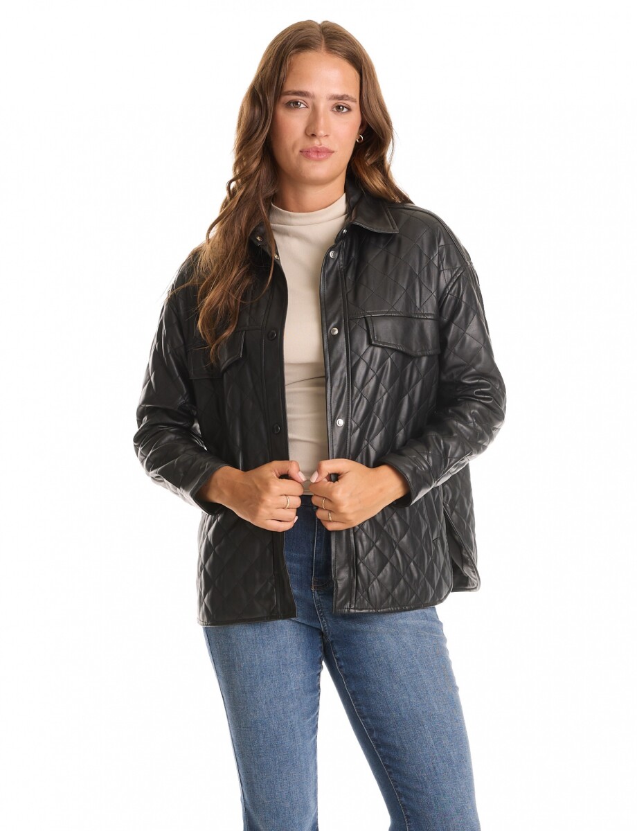Chaqueta Eco Cuero - Negro 