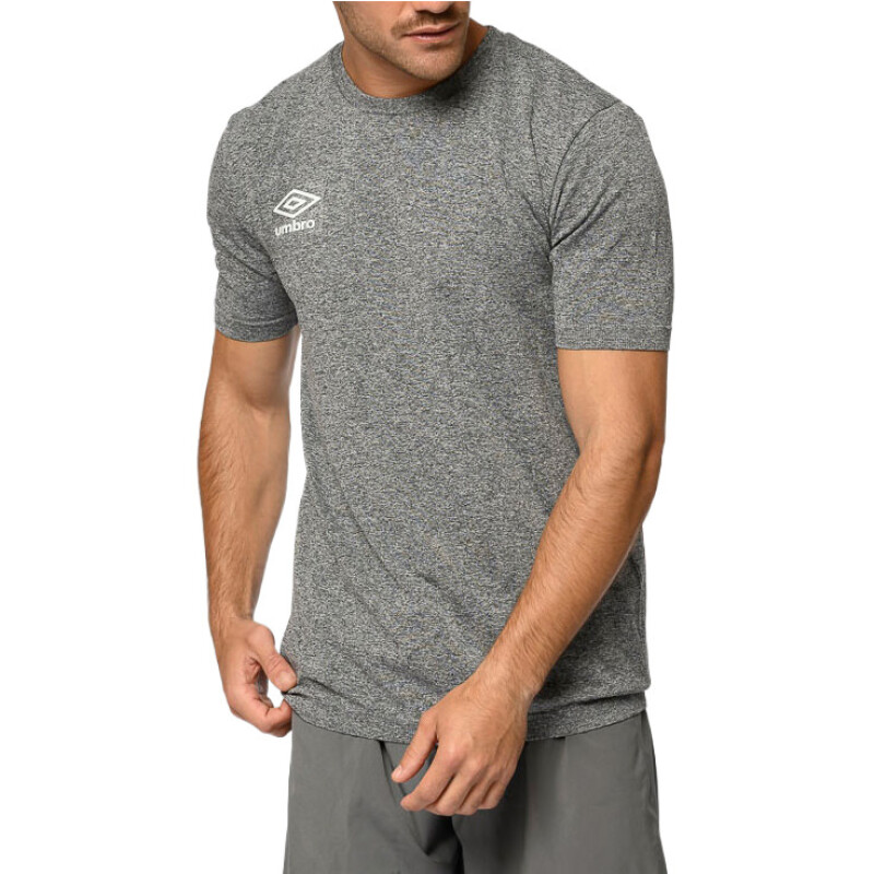 Remera de Hombre Umbro Pasmel Negro Melange - Blanco