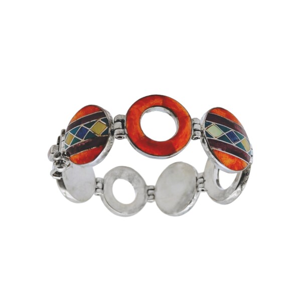 Pulsera Circulo-Plata peruana 950-Piedras varias-PU3008 Conpiedra