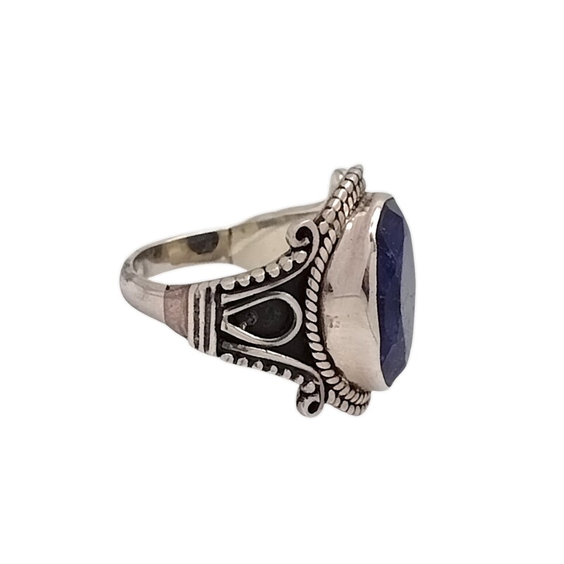 Anillo Oval-Plata 925-Piedra zafiro-AN4545 conpiedra