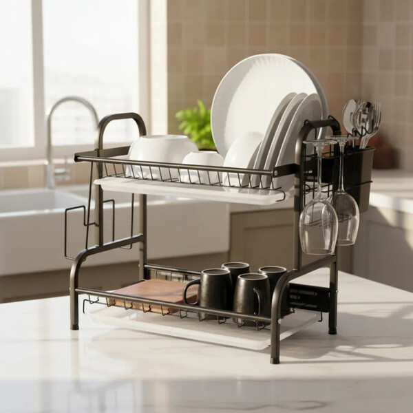 Escurridor 2 pisos 43cm seca platos organizador Escurridor 2 pisos 43cm seca platos organizador