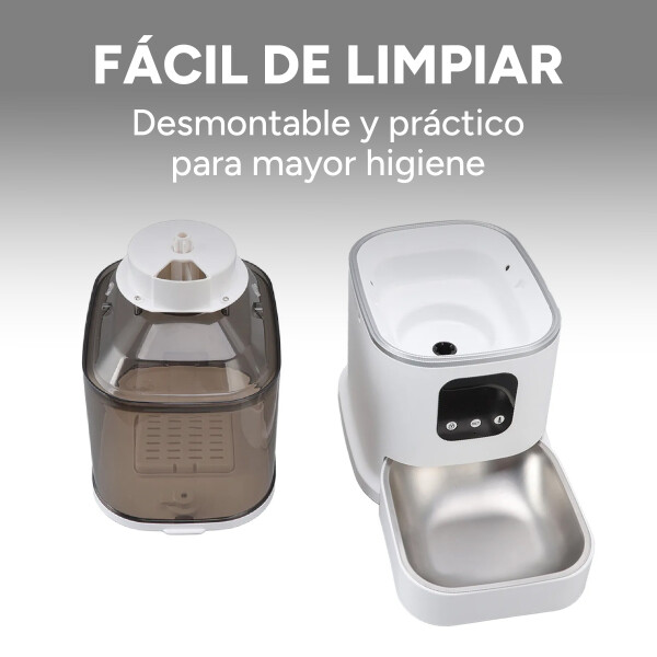 Comedero Dispensador Automático Inteligente Wifi Perro Gato Color Blanco Negro