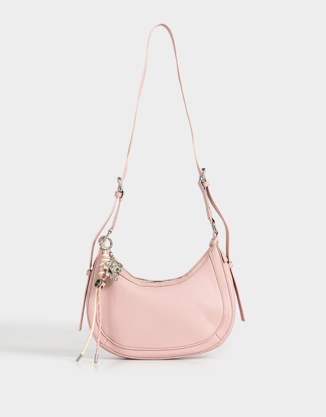 Bandoleras Bandolera Con Charm - Rosa Metalizado