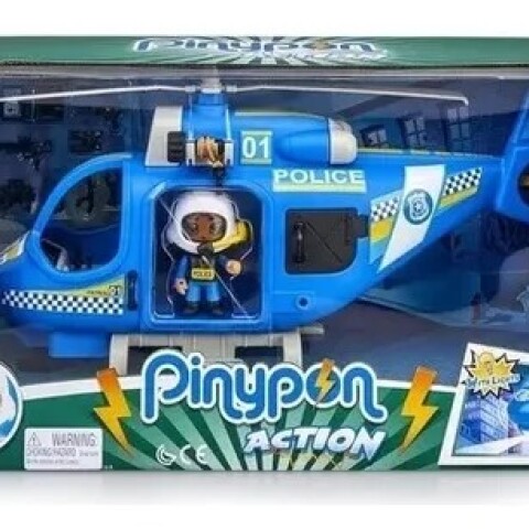 Muñeco Pinypon Action Helicóptero De Policía Muñeco Pinypon Action Helicóptero De Policía