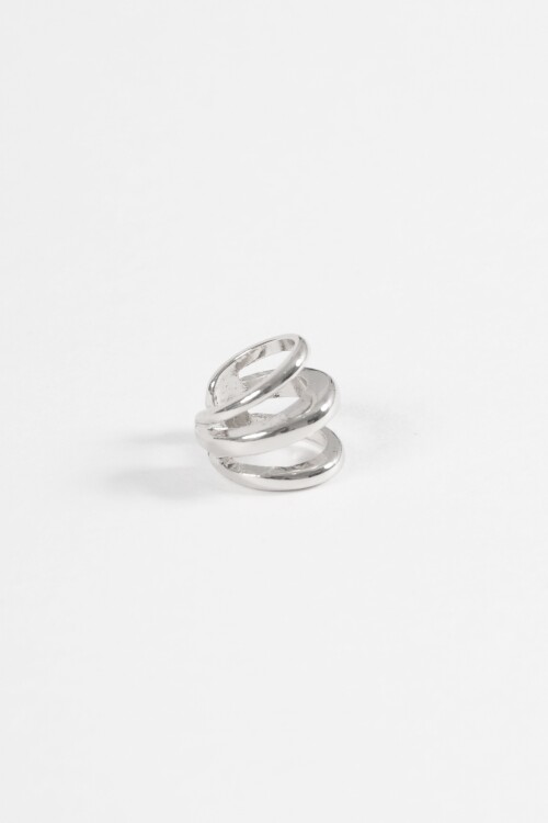 Earcuff triple plateado