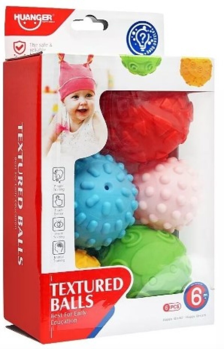 Set de 6 pelotas en silicona texturizadas 