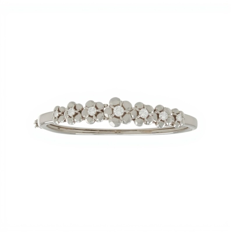 Brazalete Flores-Plata 925-Piedra Zirconia-BR3035 conpiedra