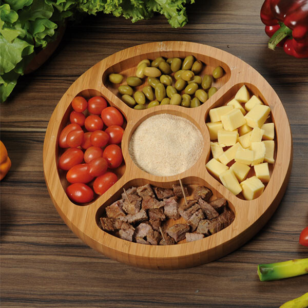 BANDEJA CON 5 DIVISIONES BAMBU 33X3.9 CM. MARRON