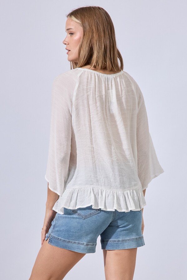 Blusa Crochet BLANCO