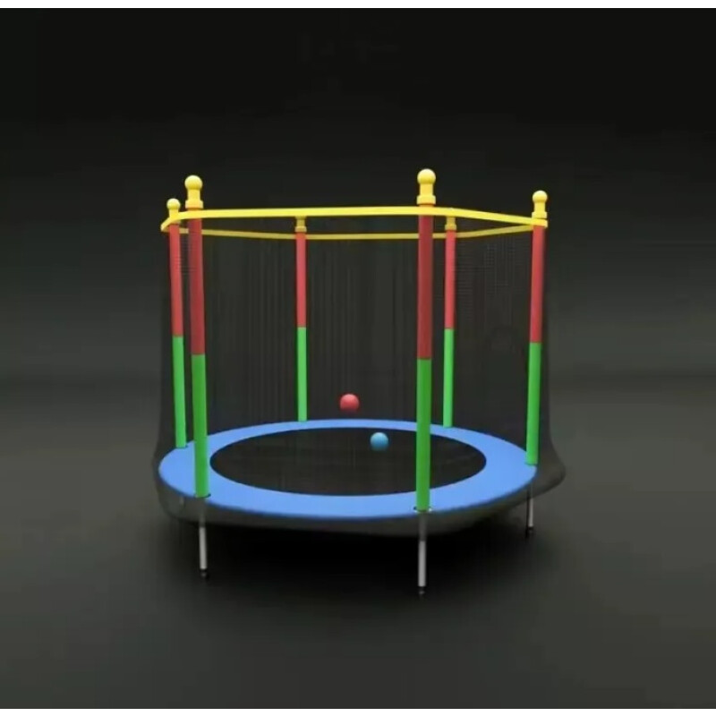Cama Elástica Infantil Multicolor Con Red De Seguridad Azul