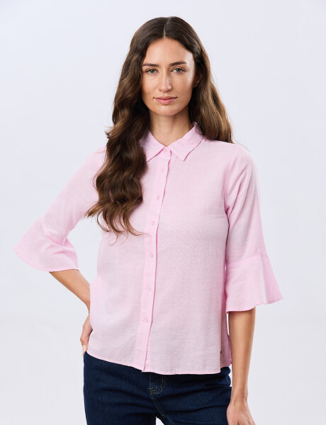 CAMISA DE LINO CON VOLADOS Rosacla