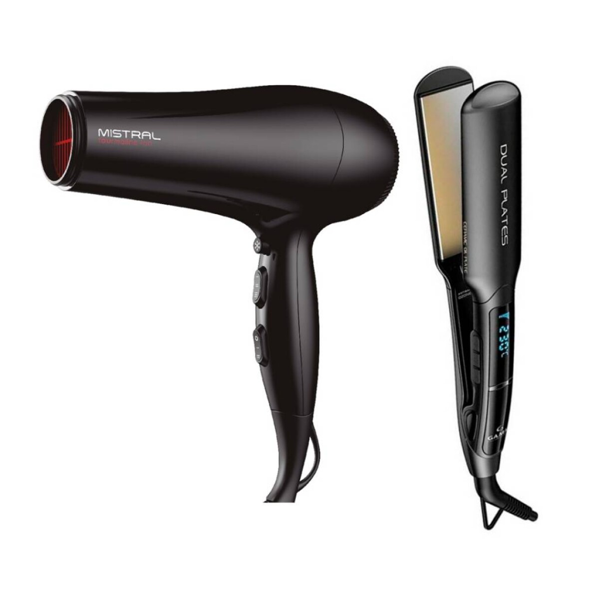 Combo Gama Secador Mistral Ion + Planchita de Pelo X-wide 