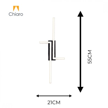 Aplique Led minimalista Diseño doble L 20W Cálido NEGRO