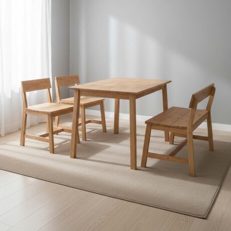 JUEGO DE COMEDOR MADERA NATURAL-BEIGE MONTANA