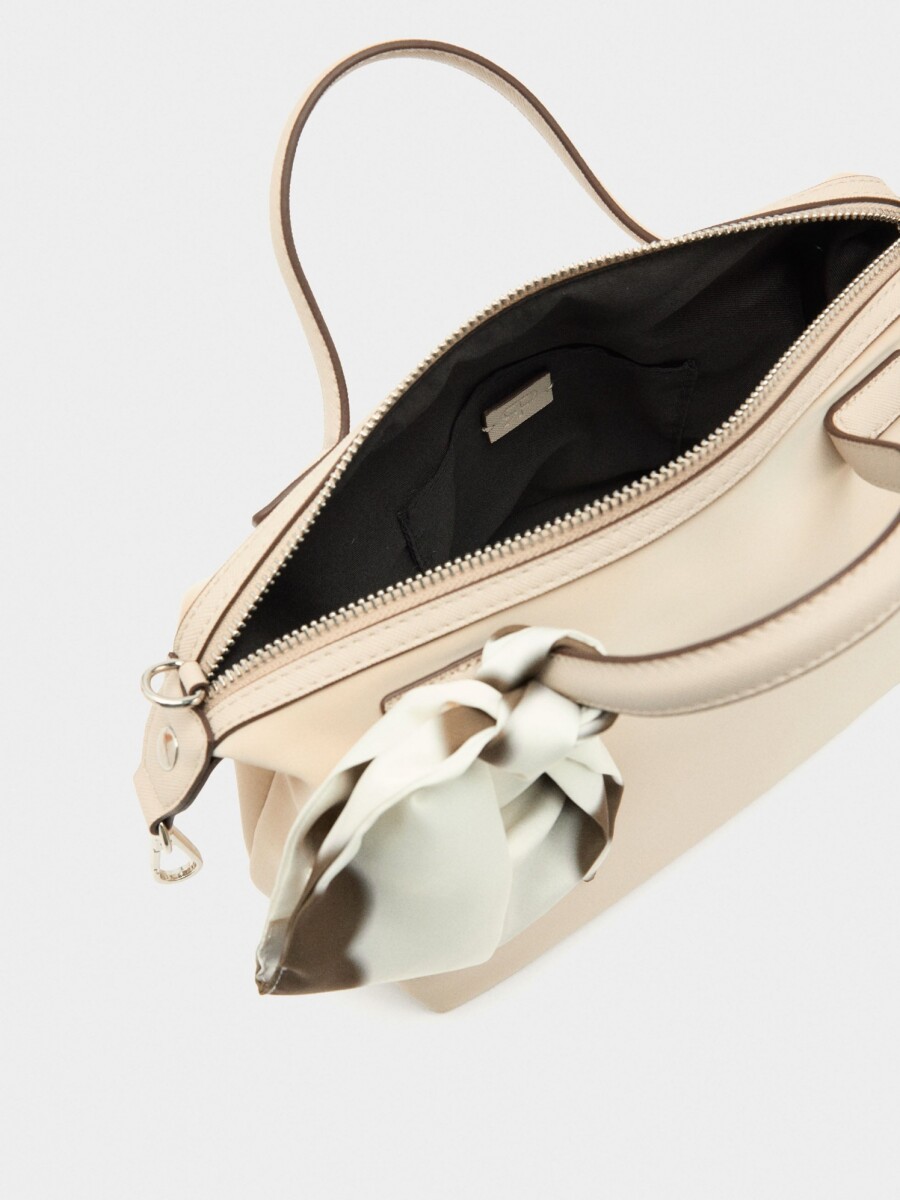 Bolso Tote De Textura Suave crudo