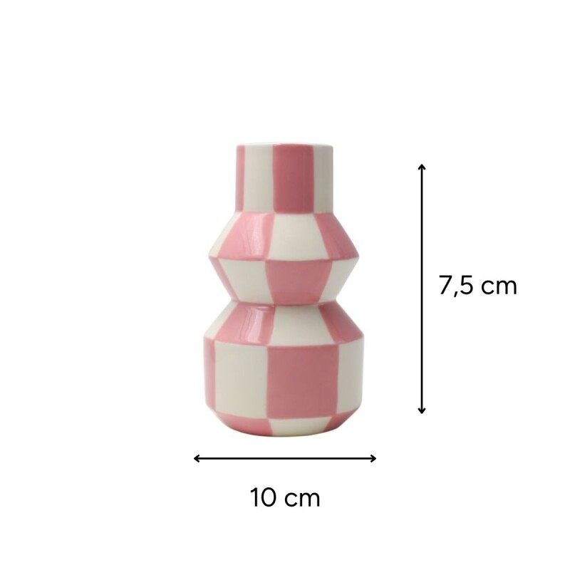 Florero de cerámica Celestino Squares&Stripes