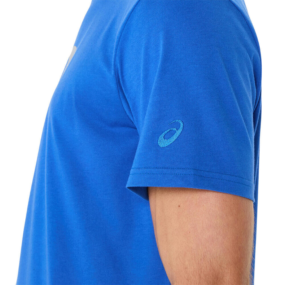 Spiral Logo Graphic Cotton Blend Tee - Hombre Illusion Blue