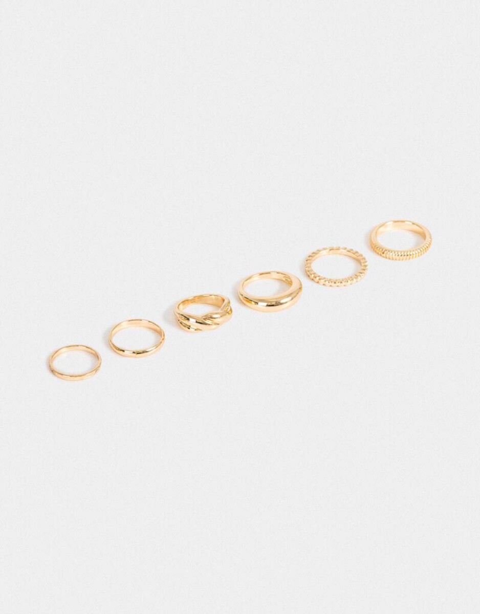 Sets De Anillos De Metal - Dorado 